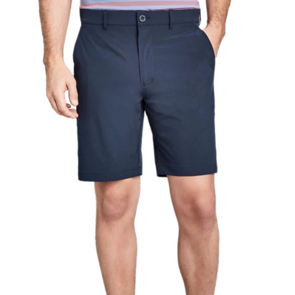 NWT! Johnston & Murphy Men's Navy Golf XC4 Flat Front Shorts - Size 32